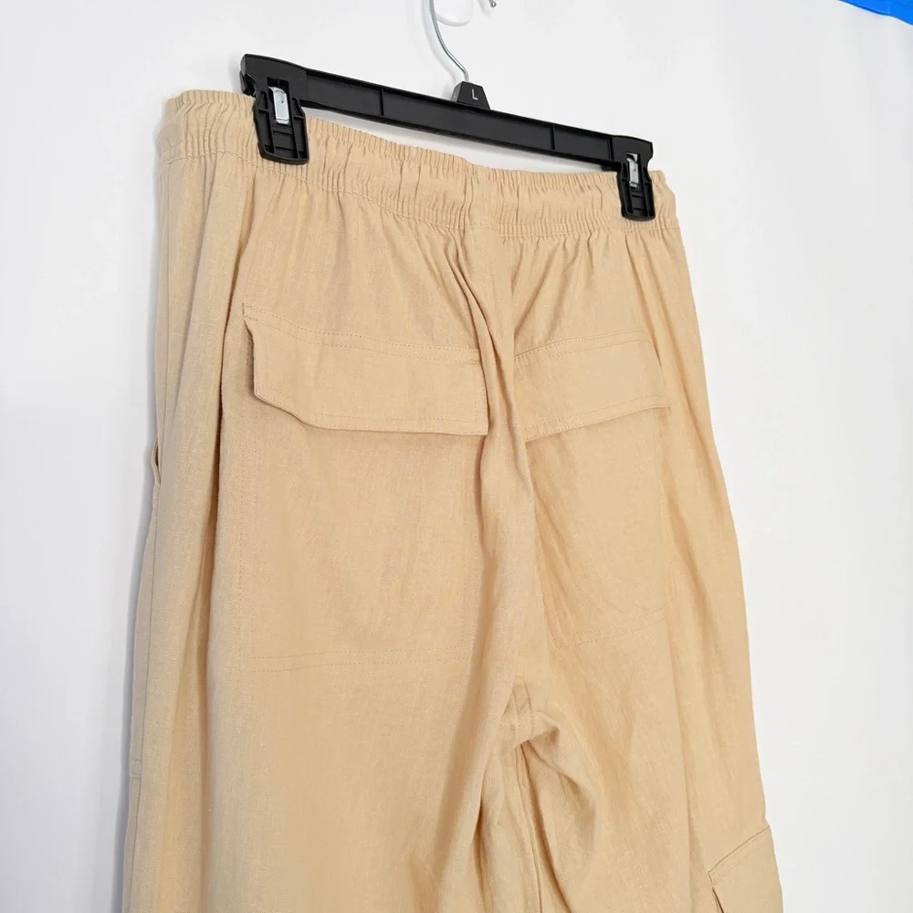 OAS Beige Cargo Linen Pants Size S #0060